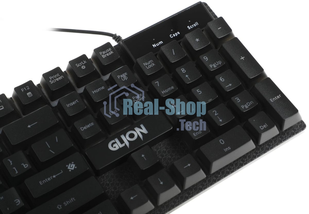 Комплект клавиатура+мышь Defender Glion C-123 проводной, USB, 1600 DPI, чёрный