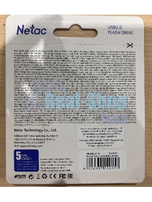 Флешка USB Netac U116 (NT03U116N-064G-20WH), 64Gb, USB 2.0, R/W 70/30, белый