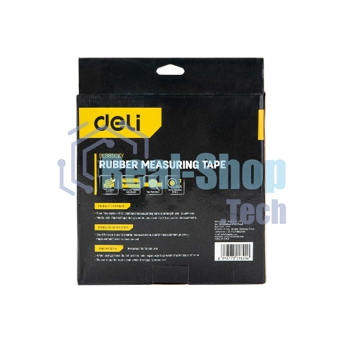 Мерная лента Deli DL9850ZY 50м x 14.5мм Ударопрочный корпус. Основной класс точности. Метрическое полотно из стекловолокна и ПВХ.