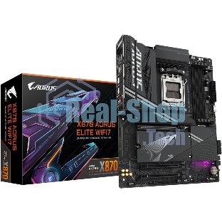 Материнская плата Gigabyte X870 AORUS ELITE WIFI7, AM5, AMD X870, 4xDDR5, 4xSATA, 4xM.2, 1xPCI-E 5.0 x16, 1xPCI-E 4.0 x4, 1xPCI-E 3.0 x2, 1xHDMI, 1x 2.5Gb LAN, 4xUSB-A 3.2 Gen 1, 2xUSB-A 3.2 Gen 2, 4xUSB-A 2.0, 2xUSB-C 4.0, 2x3.5 мм, 7.1, ATX