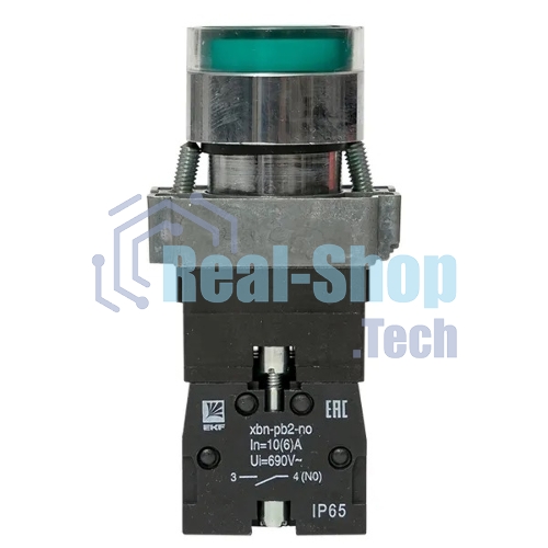 Кнопка BA31 с подсветкой 230В зел. NO IP65 PROxima EKF xb2-bw31-230-65