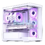 Корпус без блока питания JONSBO D300, Mini-Tower, TG, no fan, 2xUSB-A 3.2 + 1xUSB-C 3.2, mATX, mITX White