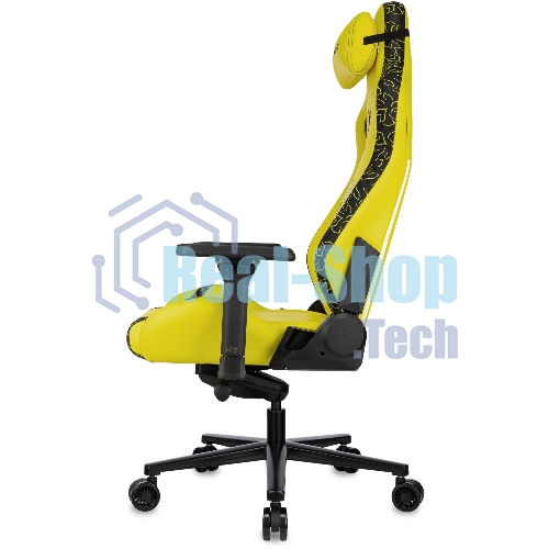 Кресло Knight Craft Dragon желтый, экокожа, 120 кг, механизм качания