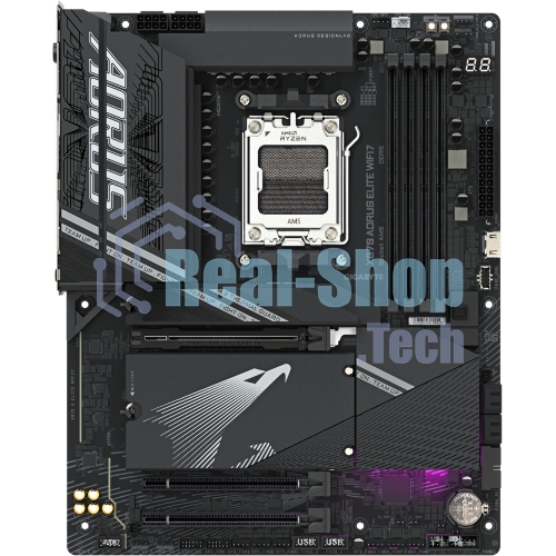 Материнская плата Gigabyte X870 AORUS ELITE WIFI7, AM5, AMD X870, 4xDDR5, 4xSATA, 4xM.2, 1xPCI-E 5.0 x16, 1xPCI-E 4.0 x4, 1xPCI-E 3.0 x2, 1xHDMI, 1x 2.5Gb LAN, 4xUSB-A 3.2 Gen 1, 2xUSB-A 3.2 Gen 2, 4xUSB-A 2.0, 2xUSB-C 4.0, 2x3.5 мм, 7.1, ATX