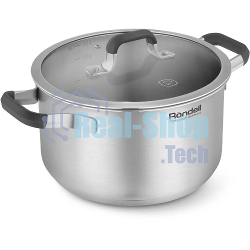 Кастрюля Rondell Stolz RDS-1753, 3.2 л, 20 см, с крышкой, сталь