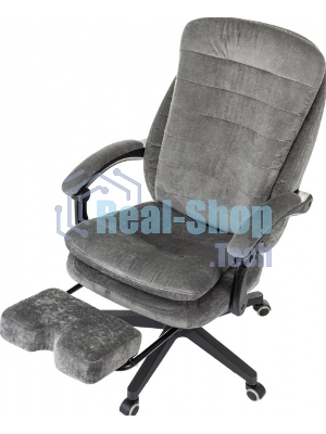 Кресло руководителя Бюрократ T-9950MSG-F Fabric серый Light-19, крестов. пластик, подст. для ног