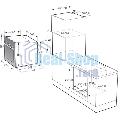 Духовой шкаф электрический Gorenje BOS6737SYB черный