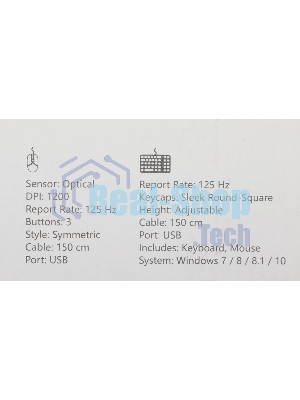 Комплект клавиатура+мышь A4Tech FStyler F1512 проводной, USB, 1200 DPI, белый