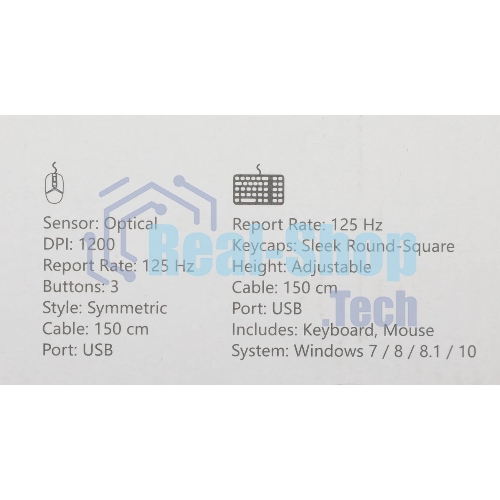 Комплект клавиатура+мышь A4Tech FStyler F1512 проводной, USB, 1200 DPI, белый