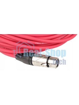 Микрофонный кабель FORCE FMC-05/10 RD XLR (F)- XLR(M), разъемы с никелевым корпусом и посеребренными контактами, 10 м, цвет красный