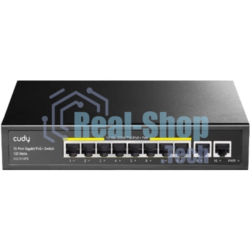 Коммутатор Cudy GS1010PE (L2) 10x1 Гбит/с 8PoE+ 120W неуправляемый