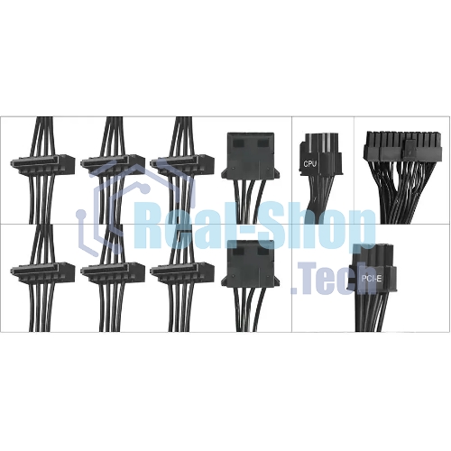 Блок питания Digma DPSU-400W-WH, 400 Вт, 80 PLUS белый, 120 мм, черный