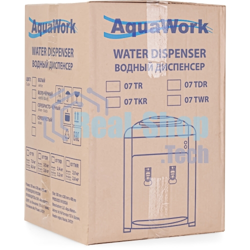 Кулер для воды Aqua Work 0.7-TKR, верхняя загрузка, нагрев 97 °С, без охлаждения, белый/черный