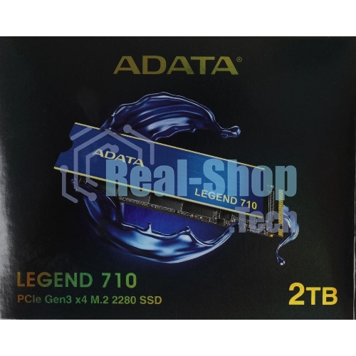 Накопитель SSD ADATA LEGEND 710, 2Tb, PCIe 3.0 x4, M.2 2280, NVMe, R/W 2400/1800, с радиатором