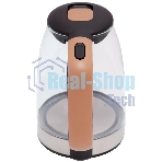 Чайник электрический Centek CT-0065 Beige стекло, 1.7 л 2200 Вт, LED-подсветка, мерная шкала, защита от вкл б/воды