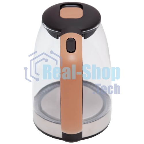 Чайник электрический Centek CT-0065 Beige стекло, 1.7 л 2200 Вт, LED-подсветка, мерная шкала, защита от вкл б/воды