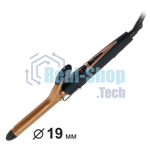 Щипцы для завивки волос DELTA LUX DL-0630 черный/бронзовый, 19 мм, 180 °C, 1 режим