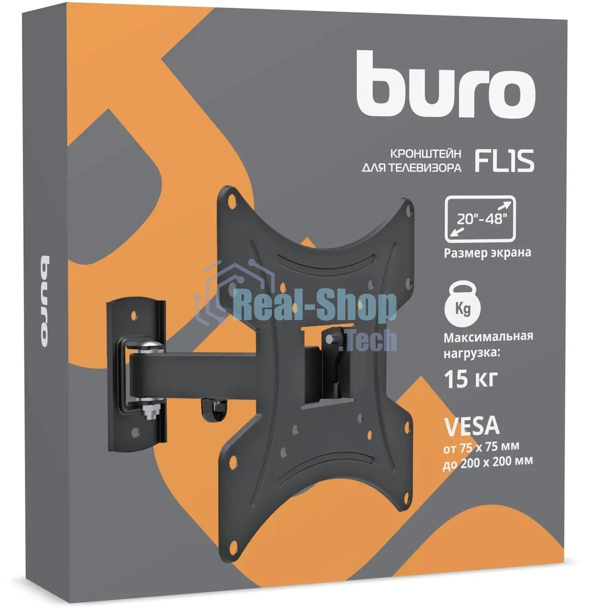 Кронштейн для телевизора Buro FL1S черный, 20