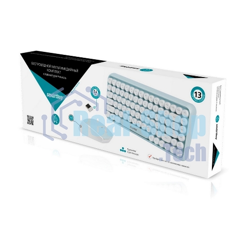 Комплект клавиатура+мышь Smartbuy 626376AG беспроводной, USB, 1000 DPI, белый