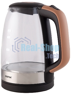Электрочайник Centek CT-0065 бежевый, 1.7 л, 2200 Вт, скрытый нагревательный элемент