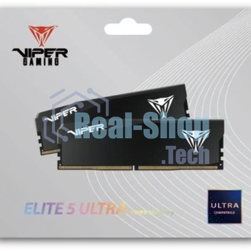 Оперативная память Patriot Viper Elite 5 Ultra, DDR5, 64GB (2x32GB), 6000 MHz, CL28, с радиатором, чёрный