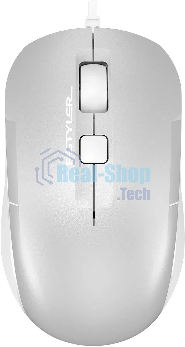 Мышь проводная A4Tech Fstyler FM26 серебристый/белый, 1600 dpi, USB, кнопки - 4