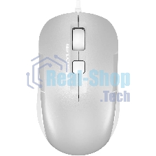 Мышь проводная A4Tech Fstyler FM26 серебристый/белый, 1600 dpi, USB, кнопки - 4