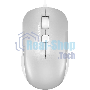 Мышь проводная A4Tech Fstyler FM26 серебристый/белый, 1600 dpi, USB, кнопки - 4