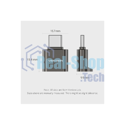 Кард-ридер Vention CLMH0/серый/OTG USB 2.0 CM/MicroSD/USB Type-C/металл