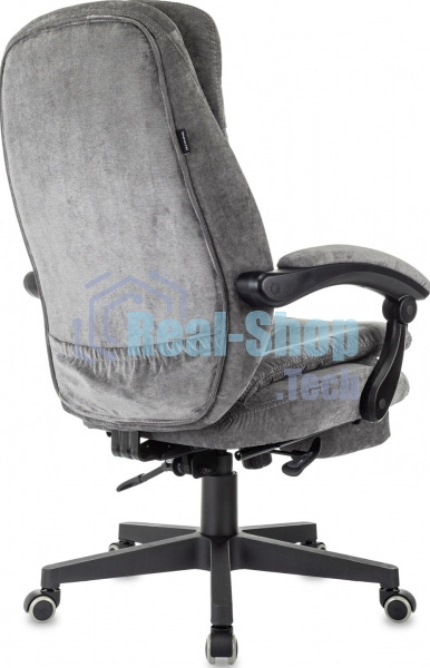 Кресло руководителя Бюрократ T-9950MSG-F Fabric серый Light-19, крестов. пластик, подст. для ног