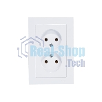 Розетка 2-м AtlasDesign без заземл. 16А в сборе белый SchE ATN000120