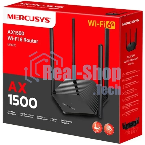 Двухдиапазонный Wi-Fi роутер Mercusys MR60X AX1500