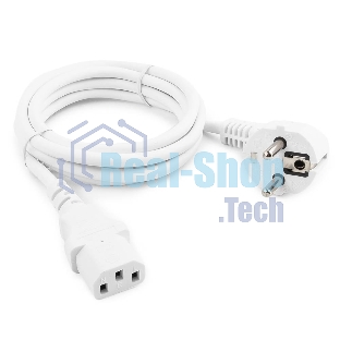 Кабель питания Cablexpert PC-186W Schuko-C13, 3x0.5мм2, 6A, с заземлением, 1.8м, белый, пакет