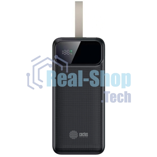 Портативный аккумулятор Cactus CS-PBFSND-40000 40000mAh 65W 3A черный