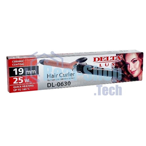 Щипцы для завивки волос DELTA LUX DL-0630 черный/бронзовый, 19 мм, 180 °C, 1 режим