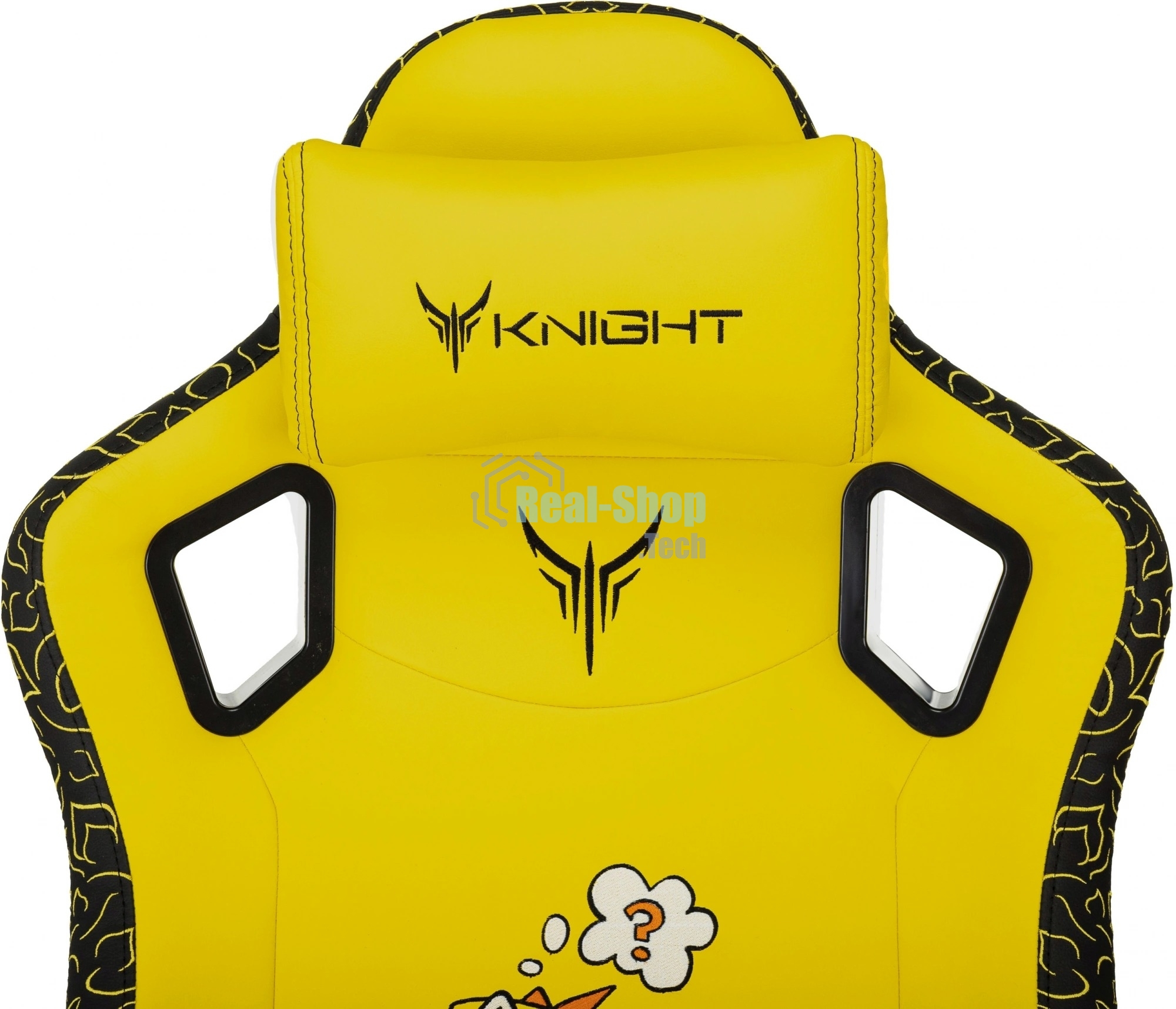 Кресло Knight Craft Dragon желтый, экокожа, 120 кг, механизм качания