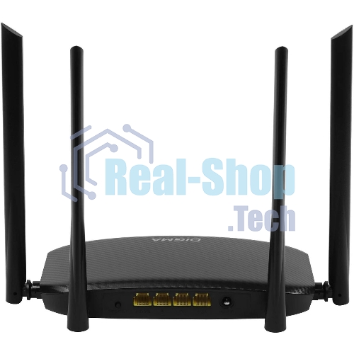 Роутер беспроводной Digma DWR-AC1201 AC1200 10/100BASE-TX черный (упак.:1шт)