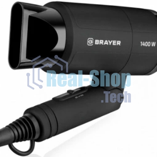 Фен BRAYER BR3040 черный, 1400 Вт, компактный