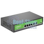 Коммутатор Digma DSP204F-2F-T80 V1, 6×100 Мбит/с, неуправляемый