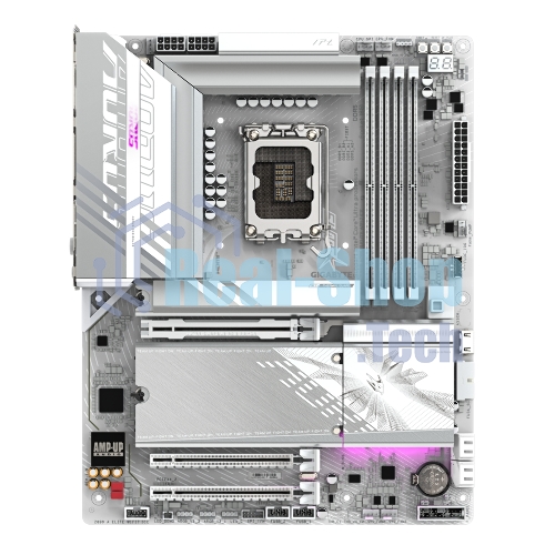 Материнская плата Gigabyte Z890 AORUS ELITE WIFI7 ICE, LGA 1851, Intel Z890, 4xDDR5, 4xSATA, 4xM.2, 1xPCIe 5.0 x16, 2xPCIe 4.0 x4, 1xDP, 1xUSB-C (DP), 1x 2.5Gb LAN, 4xUSB-A 2.0, 3xUSB-A 3.2 Gen 1, 2xUSB-A 3.2 Gen 2, 1xUSB-C 3.2 Gen 2 (Thunderbolt 4), 2x3.5 мм, 7.1, ATX