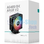Кулер для процессора DEEPCOOL AG400 BK ARGb V2 черный 120мм алюминий+медь 2100rpm 31.6db 4-pin 220W 154мм