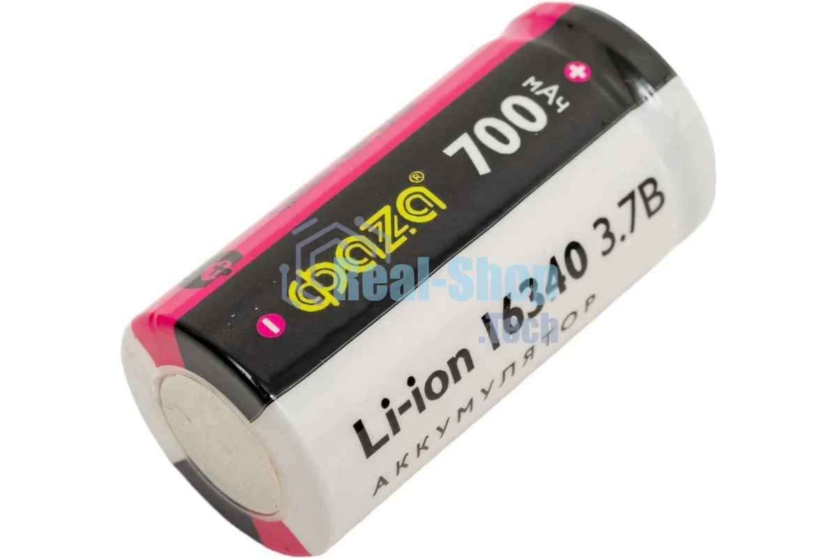 Аккумулятор 16340 3.7В Li-Ion 700 мАч без платы защиты BL-1 ФАZА 5039087