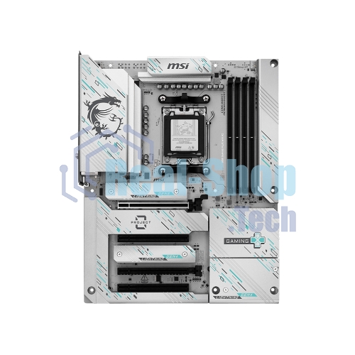 Материнская плата MSI B850 GAMING PLUS WIFI PZ, AM5, AMD B850, 4xDDR5, 4xSATA, 3xM.2, 1xPCIe 5.0 x16, 1xPCIe 4.0 x4, 2xPCIe 3.0 x1, 1xDP, 1x5Gb LAN, Wi-Fi 7, Bluetooth 5.4, 2xUSB-C 10Gbps, 1xUSB-C 5Gbps, 1xUSB-A 10Gbps, 1xUSB-A 5Gbps, 4xUSB-A 2.0, 3x3.5 мм, 7.1, ATX