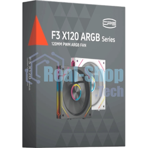 Вентилятор для корпуса PcCooler F3 X120 BK ARGb 120х120x25 черный 4-pin 28.4дБ (F3X120-BKAC012-GL) Ret