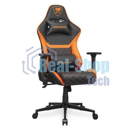 Кресло Cougar Armor One V2 чёрный, экокожа, 120 кг, регулируемые подлокотники, механизм качания