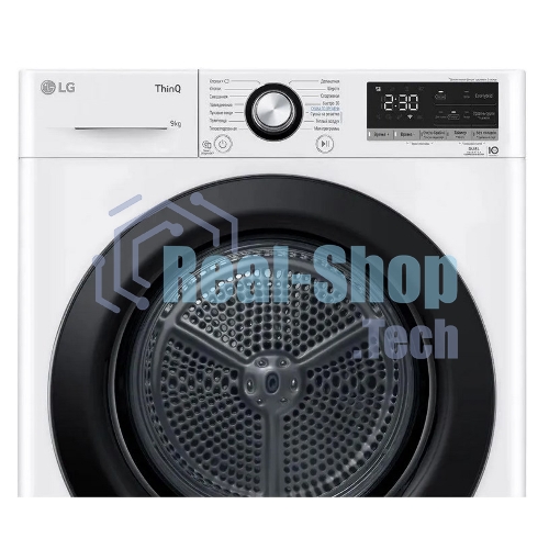 Сушильная машина LG DC90V3V6W белый, 9 кг, сушка - тепловой насос, программ - 14, 60 x 85 x 66 см