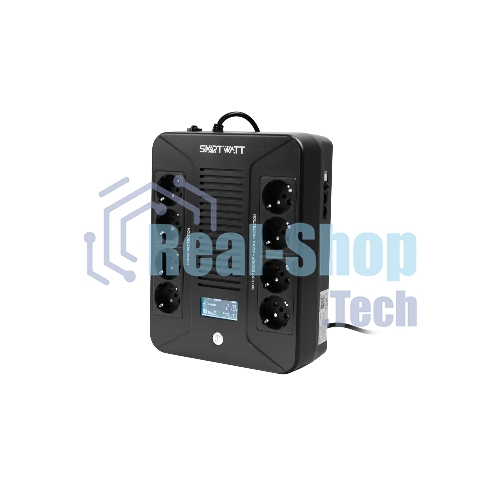 Источник бесперебойного питания SMARTWATT UPS SAFE PRO LCD 600 Line-interactive 600VA/360W Brick (Euro x8, USB, RJ11/RJ45 protection, LCD, 275x210x9
