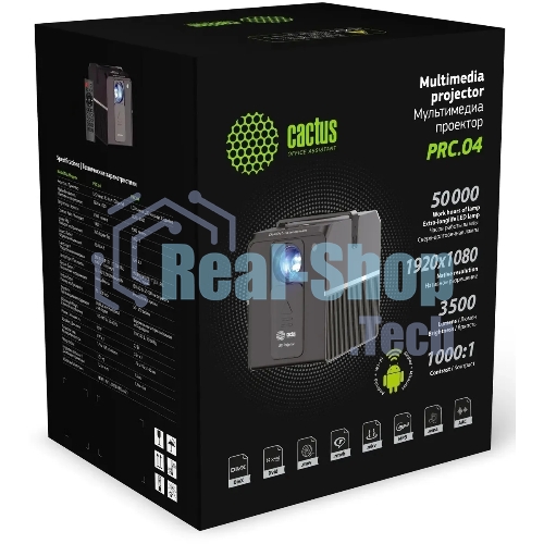 Проектор Cactus CS-PRC.04B.WUXGA-A LCD 3200Lm (1920x1080) 2000:1 ресурс лампы:30000часов 1xUSB typeA 1xHDMI 1.35кг