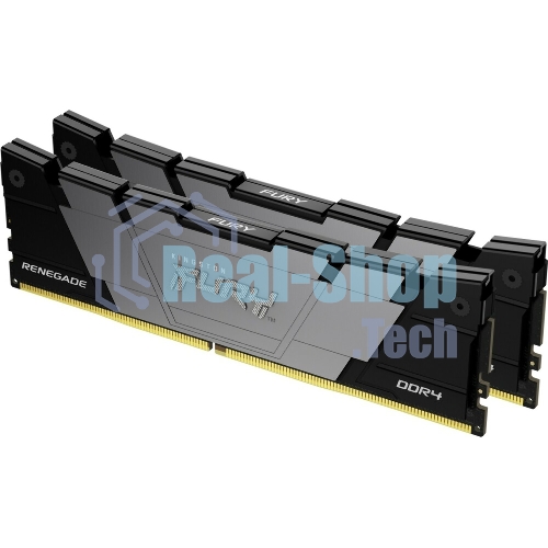 Оперативная память Kingston Fury Renegade, DDR4, 16GB (2x8GB), 3200MHz, CL16, DIMM, с радиатором, серый/черный