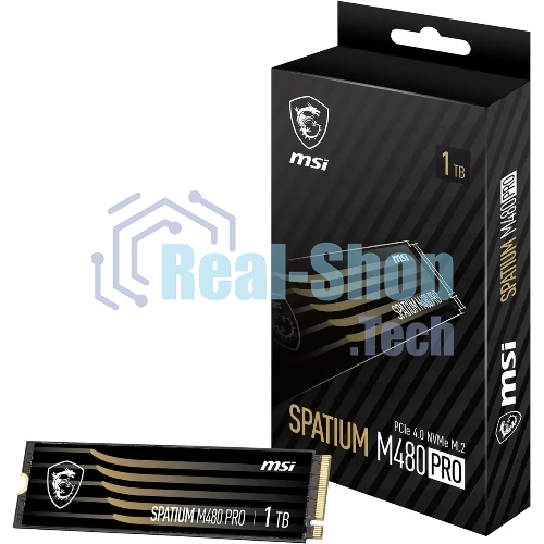 Накопитель SSD MSI SPATIUM M480 PRO, 1000Gb, M.2 2280, PCIe 4.0 x4, NVMe, R/W 7400/6000